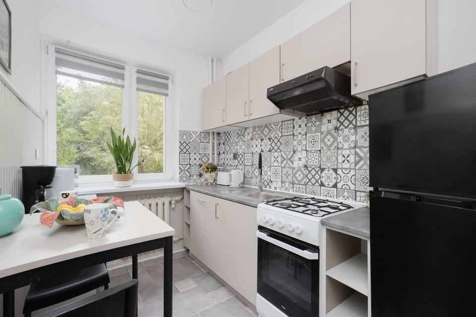 Kitchen or kitchenette, dishwasher, oven, stove
