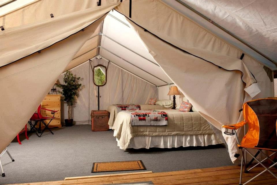 Upscale Safari Tents on Working Dude Ranch, Washington House in Franklin D Roosevelt Lake