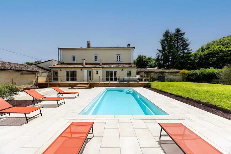 Property building, Living room, Swimming pool