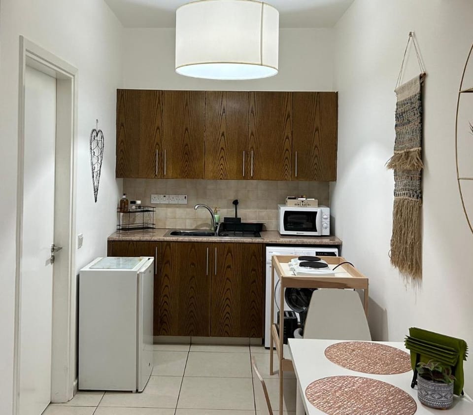 Kitchen or kitchenette, microwave, oven, stove, toaster, air conditioner