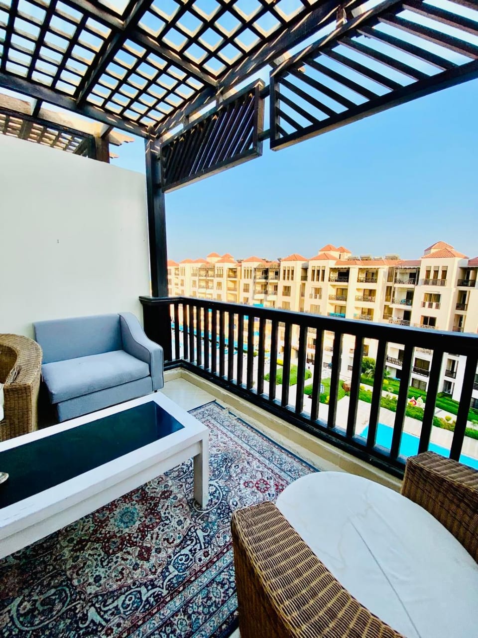 View (from property/room), Balcony/Terrace, Pool view