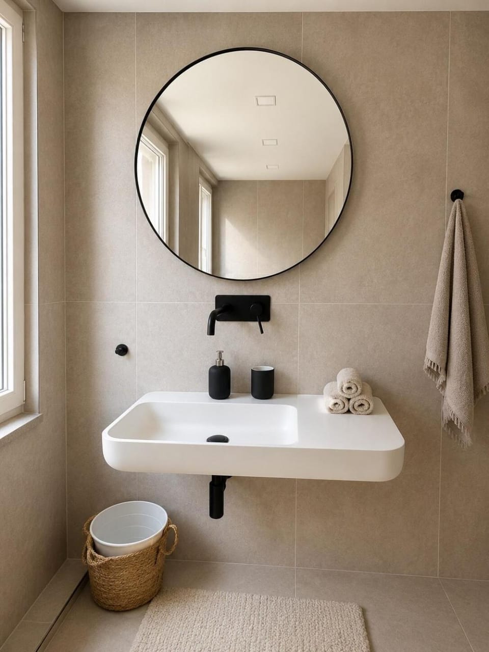 Bathroom, towels
