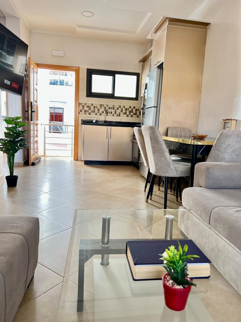 Beachfront 2BR Balcony Pool Atlas Mtn View Surf Apartment in Souss-Massa