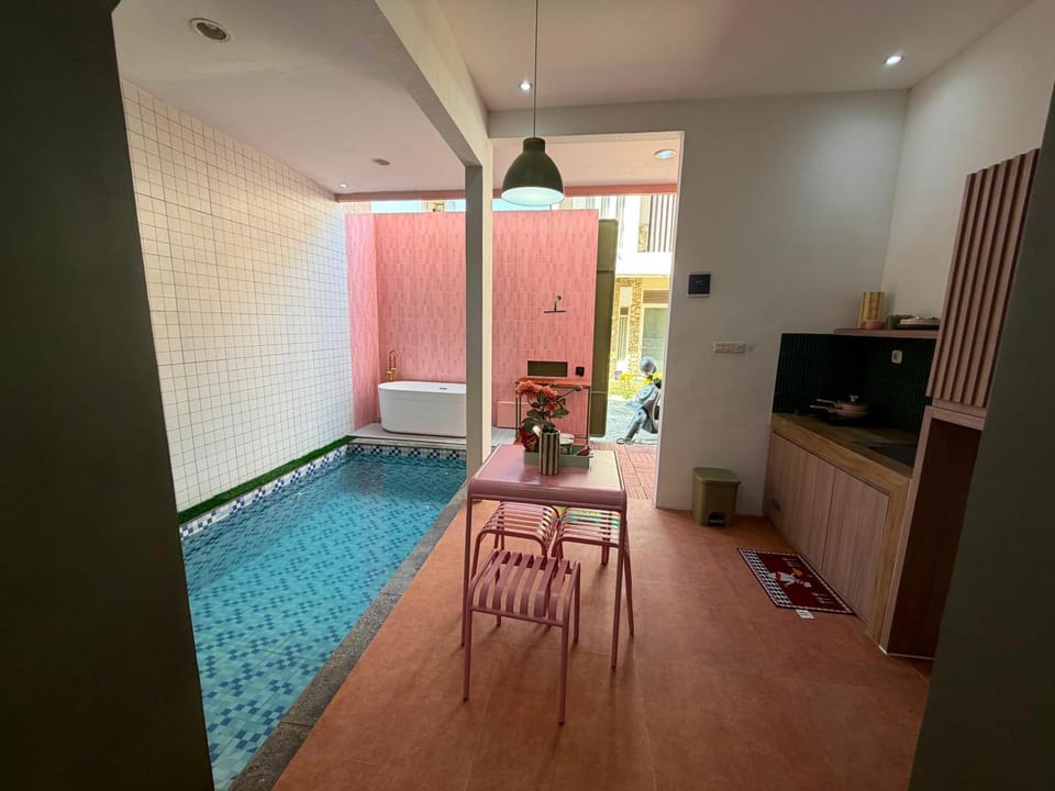 Living room, Seating area, Pool view, Swimming pool