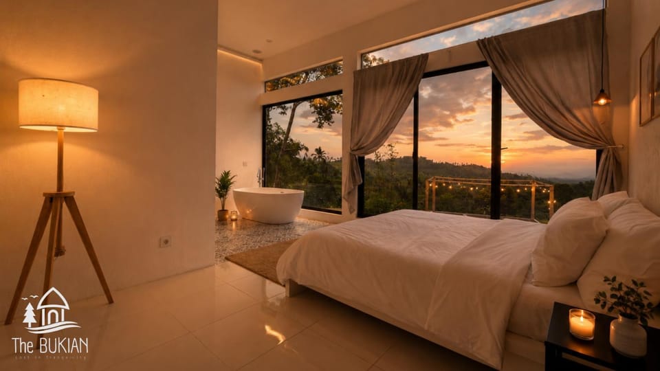 Bed, Bedroom, Mountain view