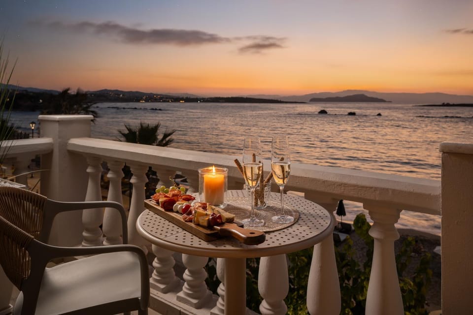 Natural landscape, View (from property/room), Balcony/Terrace, Balcony/Terrace, Beach, Sea view, Sunset