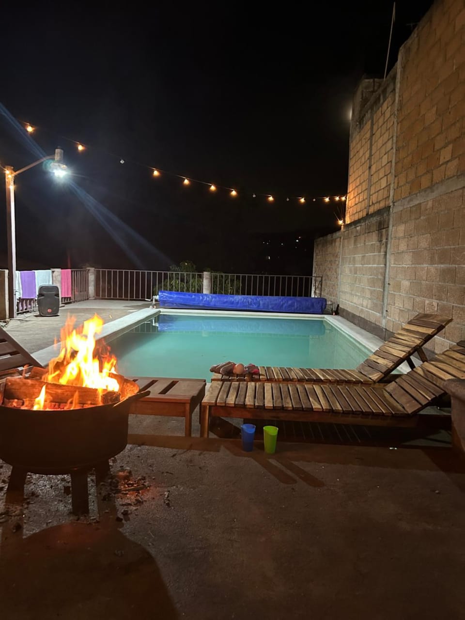 Night, Swimming pool
