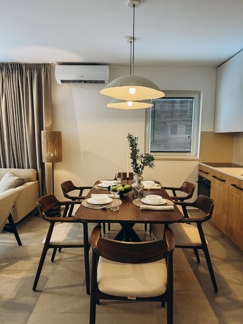 Dining area, air conditioner