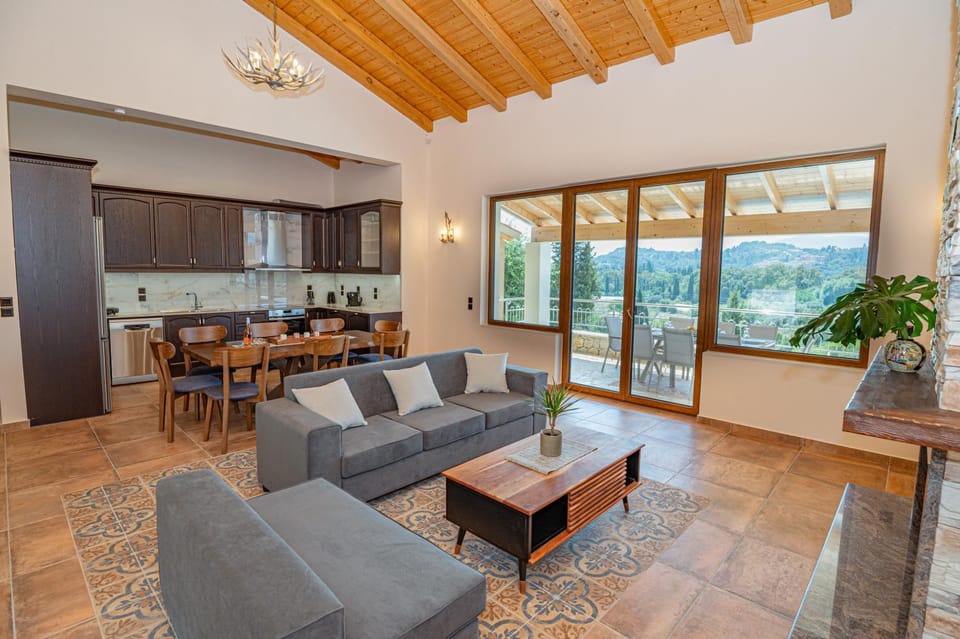 View (from property/room), Balcony/Terrace, Kitchen or kitchenette, Living room, Seating area, Dining area