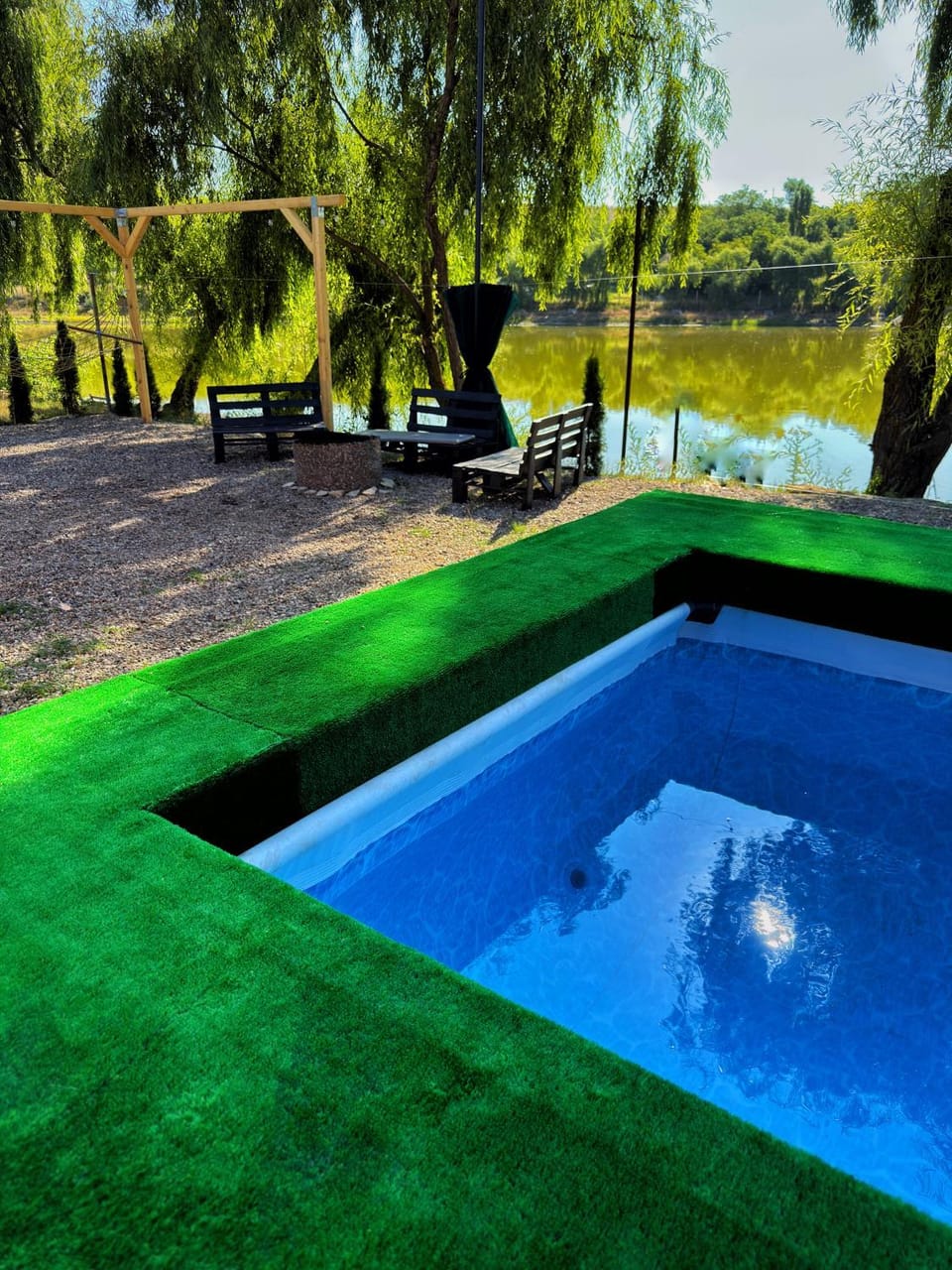 Natural landscape, Garden, Garden view, Pool view, River view, Swimming pool