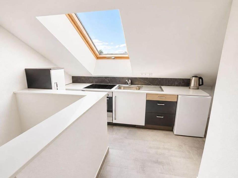 Kitchen or kitchenette, oven, stove
