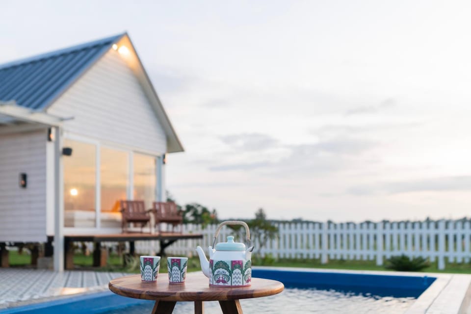 Property building, Patio, Day, Natural landscape, View (from property/room), Balcony/Terrace, Pool view, Swimming pool