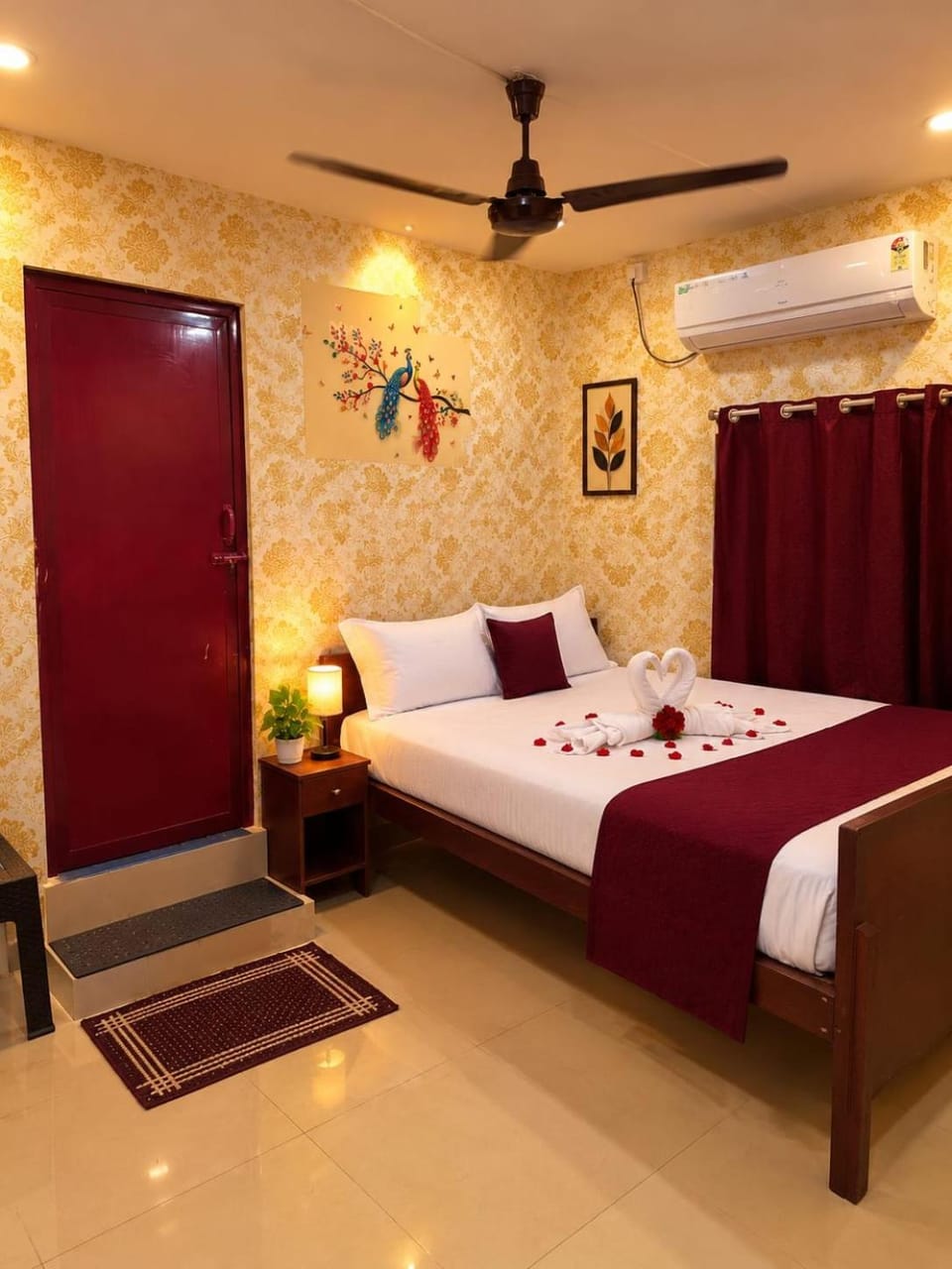 Bed, Bedroom, air conditioner, air conditioner