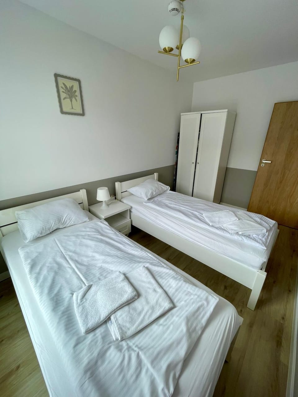 Bed, Photo of the whole room, Bedroom, towels, wardrobe