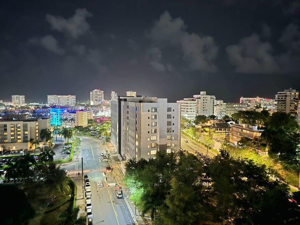 Night, City view, Street view