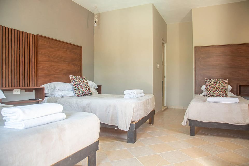 Suite para 5 personas, 3 camas, piscina, estacionamiento, desayuno y opción a rentar auto Bed and Breakfast in Merida