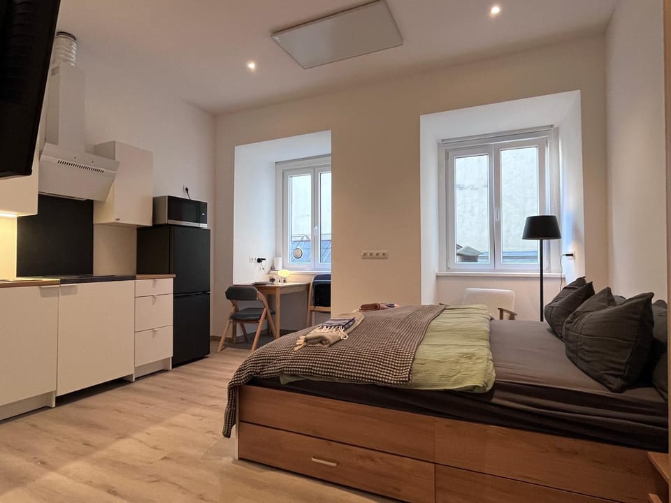 Bed, Kitchen or kitchenette, Photo of the whole room, Seating area, Dining area, Bedroom
