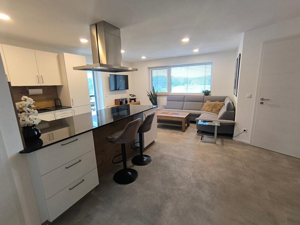 Kitchen or kitchenette, Living room, Photo of the whole room, Seating area, Dining area, minibar, stove