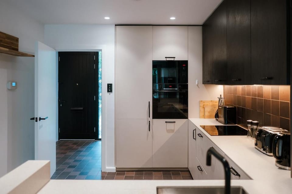 Kitchen or kitchenette, oven, stove