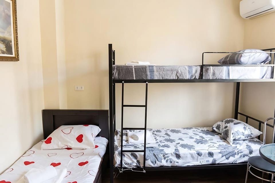 Bed, Bedroom, bunk bed, air conditioner