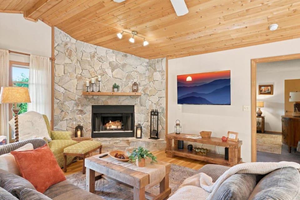 Family Adventure Cabin Paved Road Level Entry Dogs Welcome Cabin in Beech Mountain
