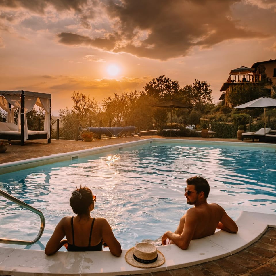 Swimming pool, Sunset