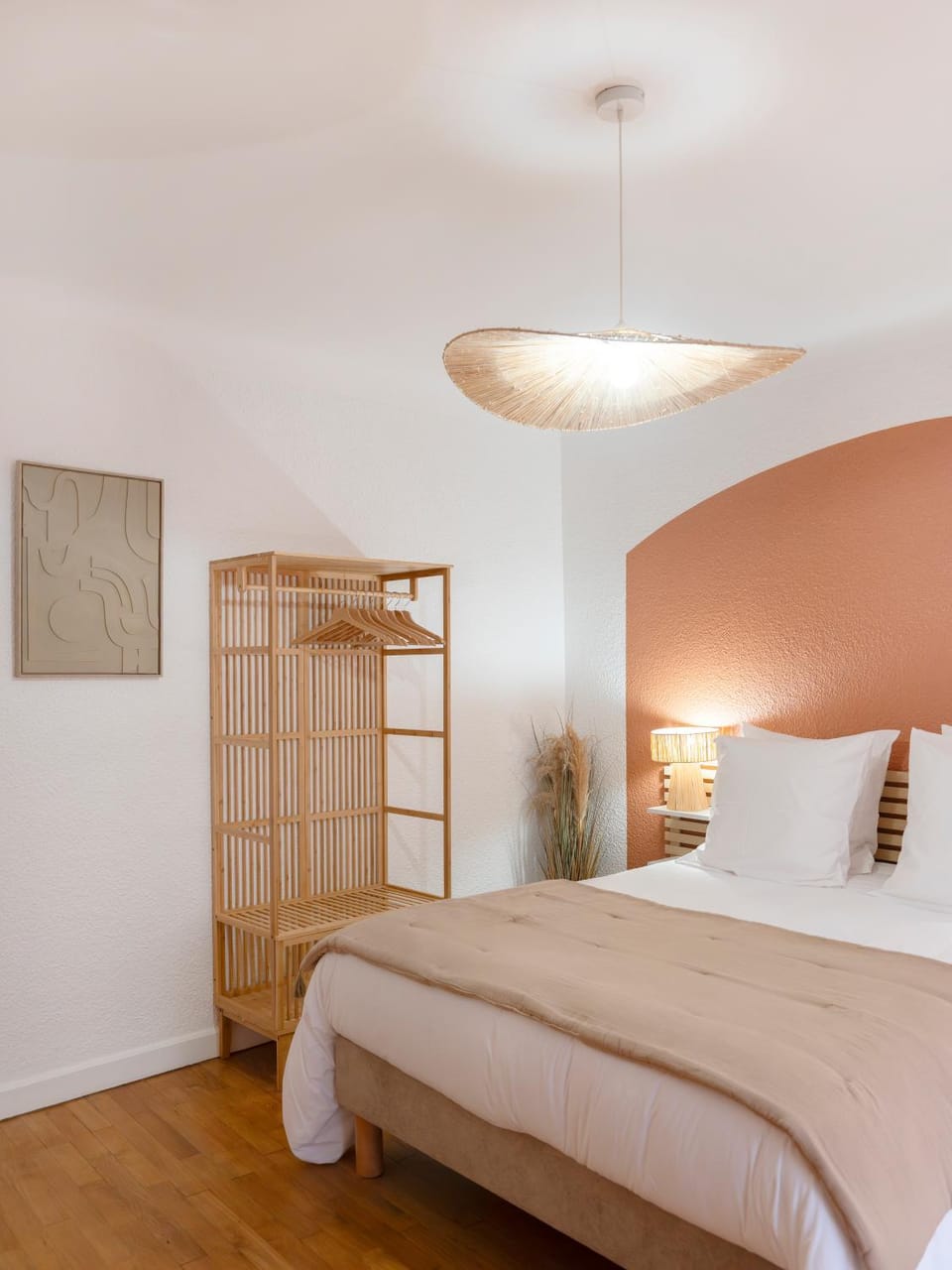 Bed, Night, Decorative detail, wardrobe