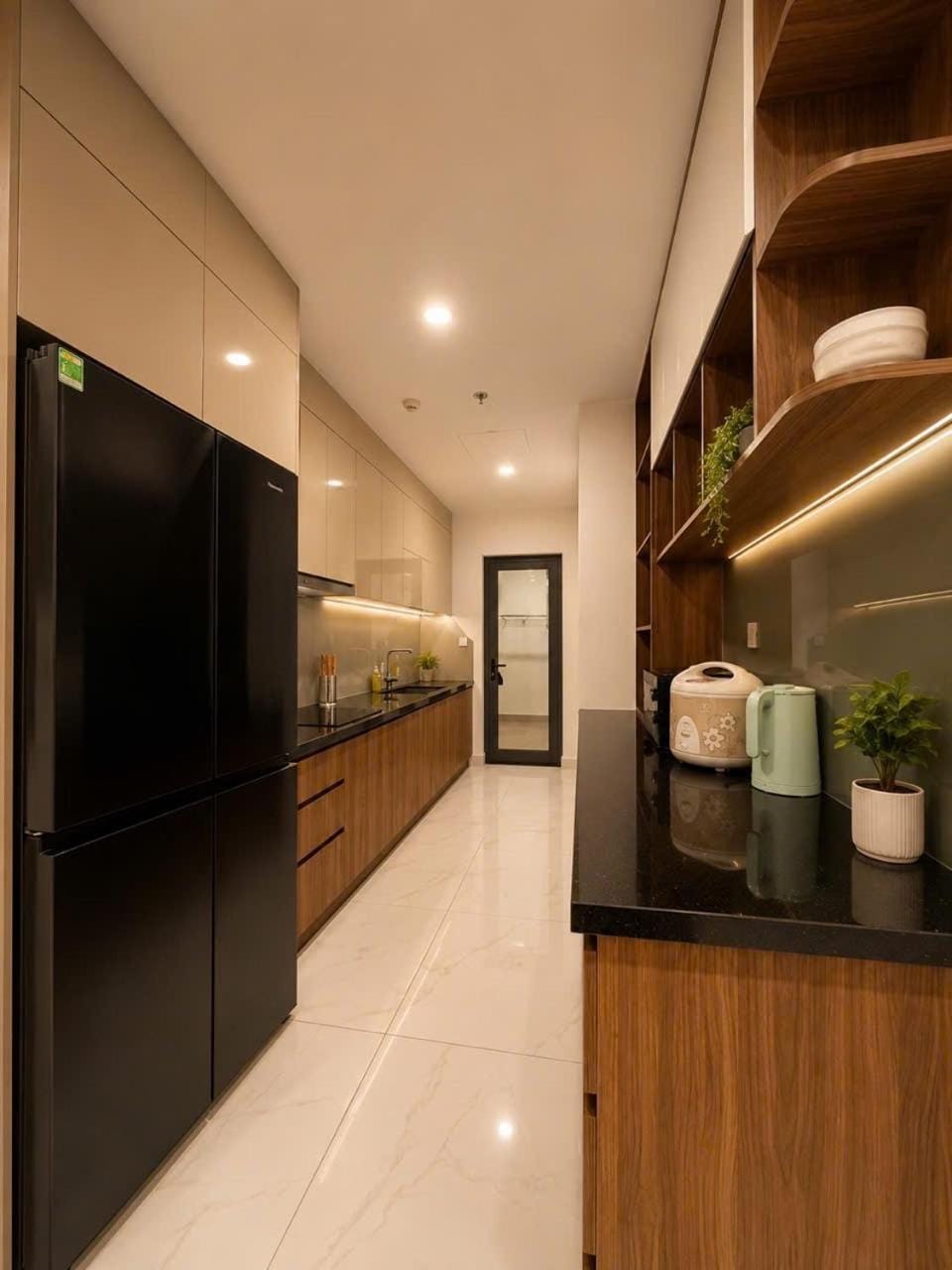 Kitchen or kitchenette, oven, stove