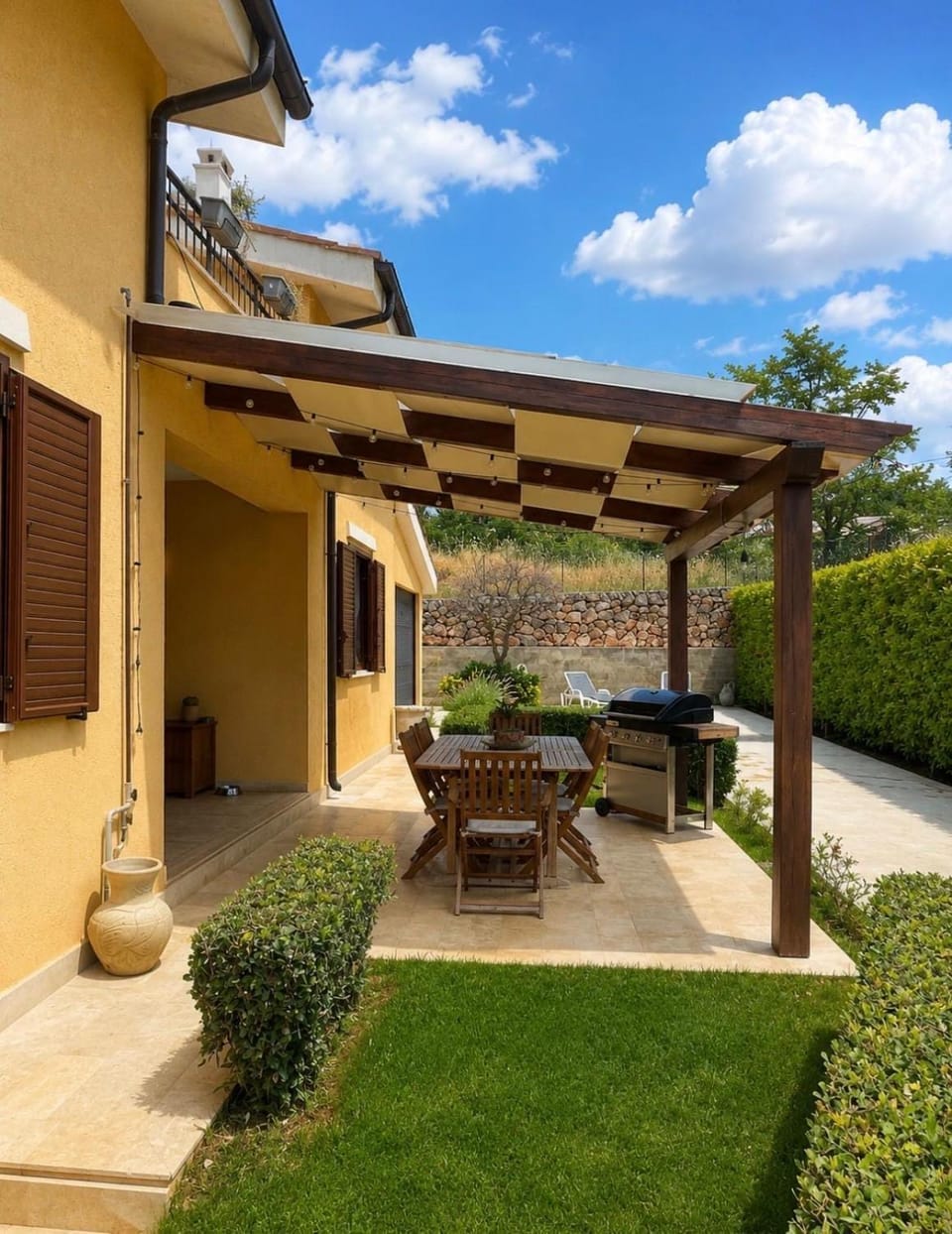 Property building, Patio, Garden, Garden view
