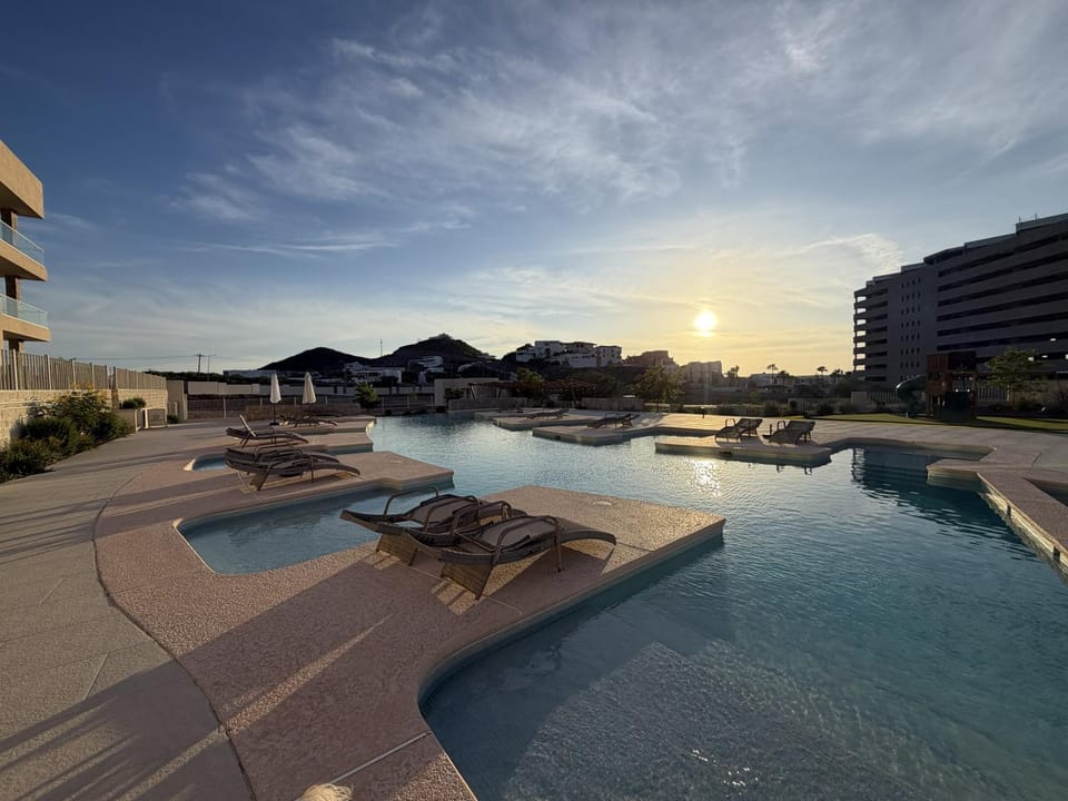 Pool view, Swimming pool, Sunrise, Sunset, sunbed