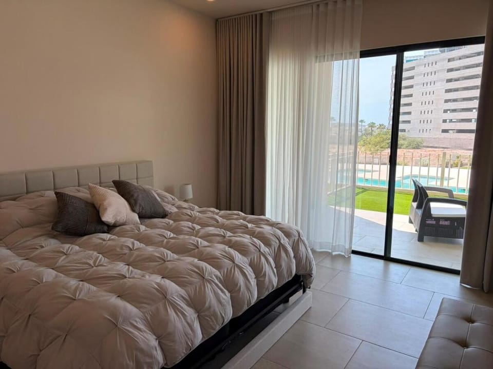Bed, Bedroom, Pool view