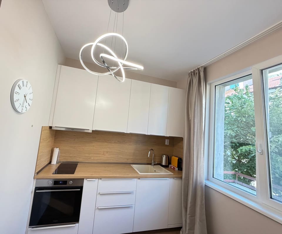 Kitchen or kitchenette, minibar, oven, stove