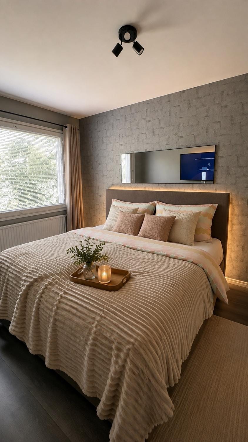 Bed, TV and multimedia, Photo of the whole room, Bedroom