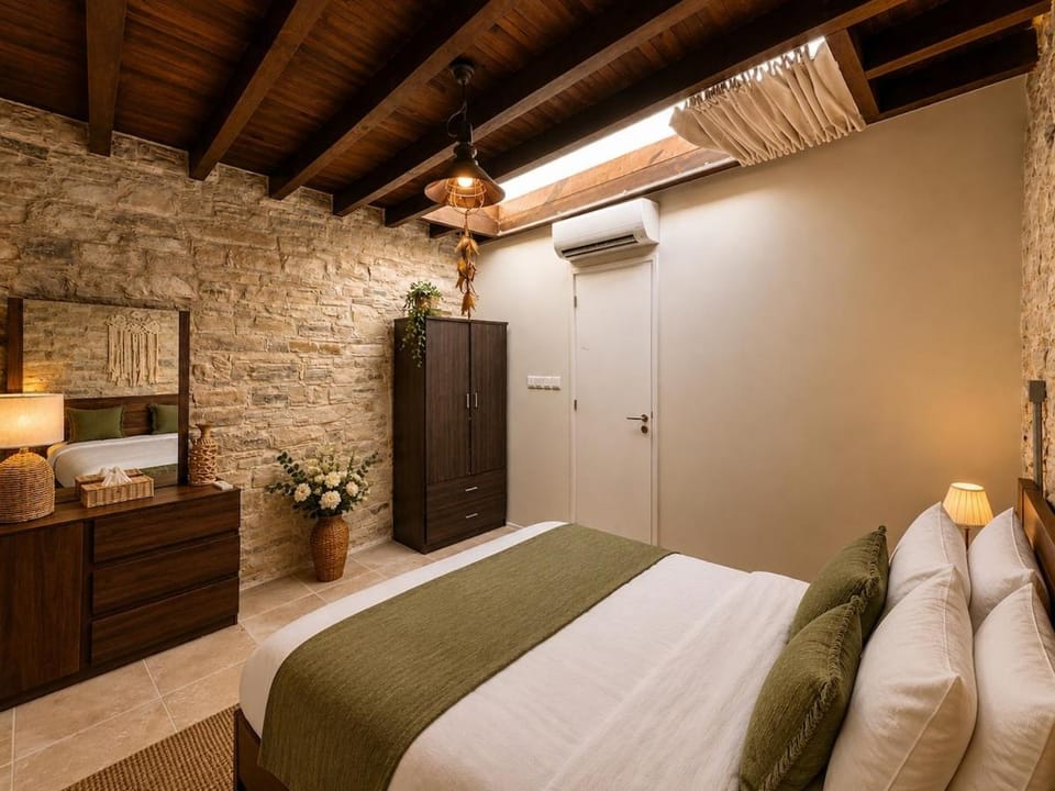Bed, Photo of the whole room, Bedroom, wardrobe, air conditioner