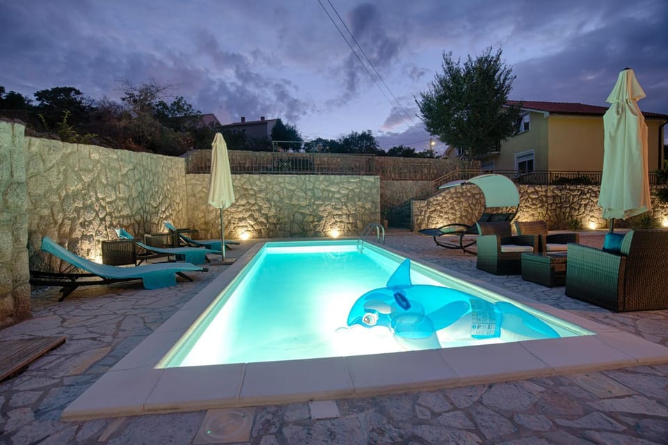 Modern villa with pool, quiet aria, privacy, nice garden - by TRAVELER Krk agency ID 2138 Villa in Krk