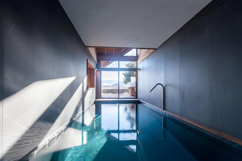 Property building, Living room, Swimming pool