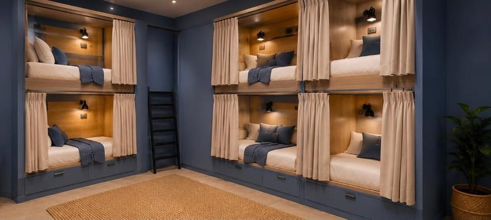 Bed, Photo of the whole room, Bedroom, bunk bed, wardrobe