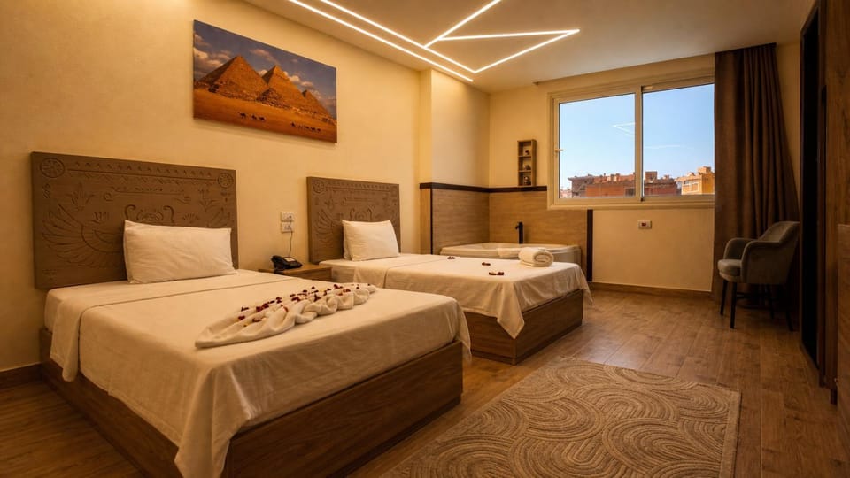 Bed, towels