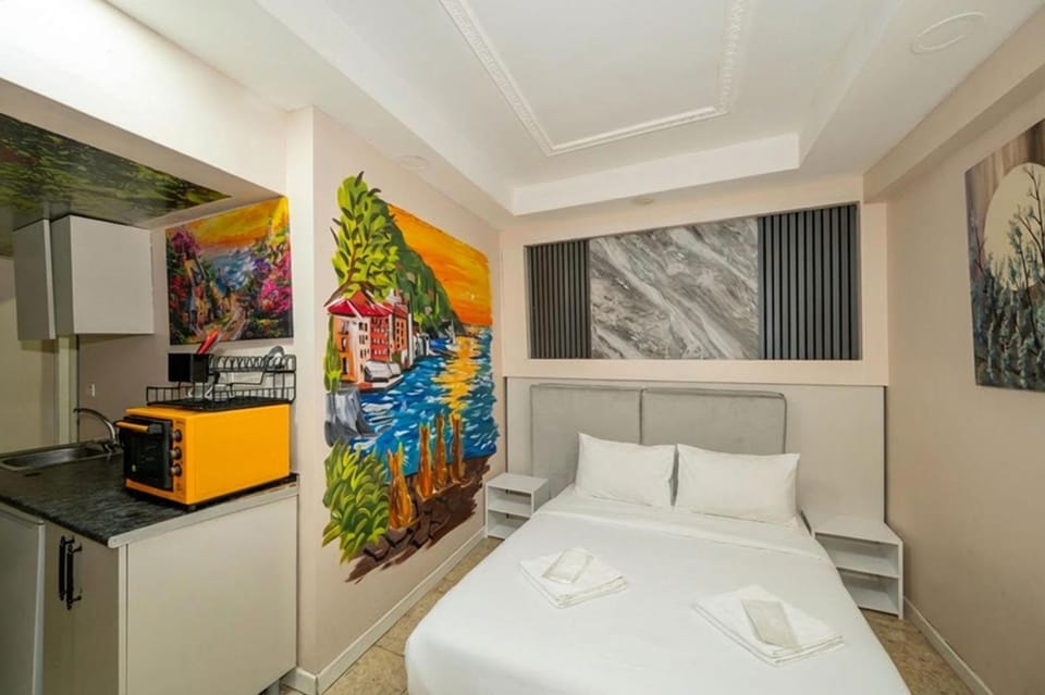 Bed, Kitchen or kitchenette, Photo of the whole room
