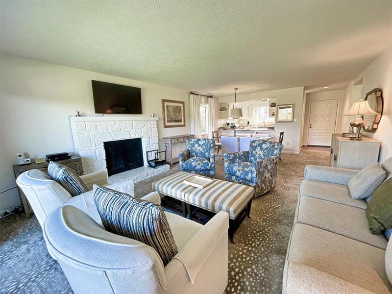 Living room, fireplace