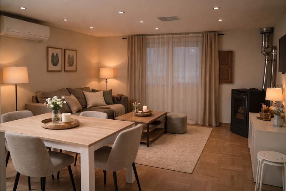 Living room, Seating area, Dining area