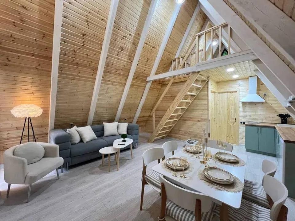 Kitchen or kitchenette, Living room, Seating area
