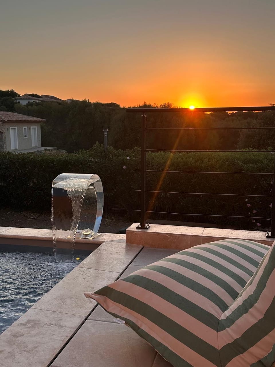 View (from property/room), Balcony/Terrace, Pool view, Swimming pool, Sunset