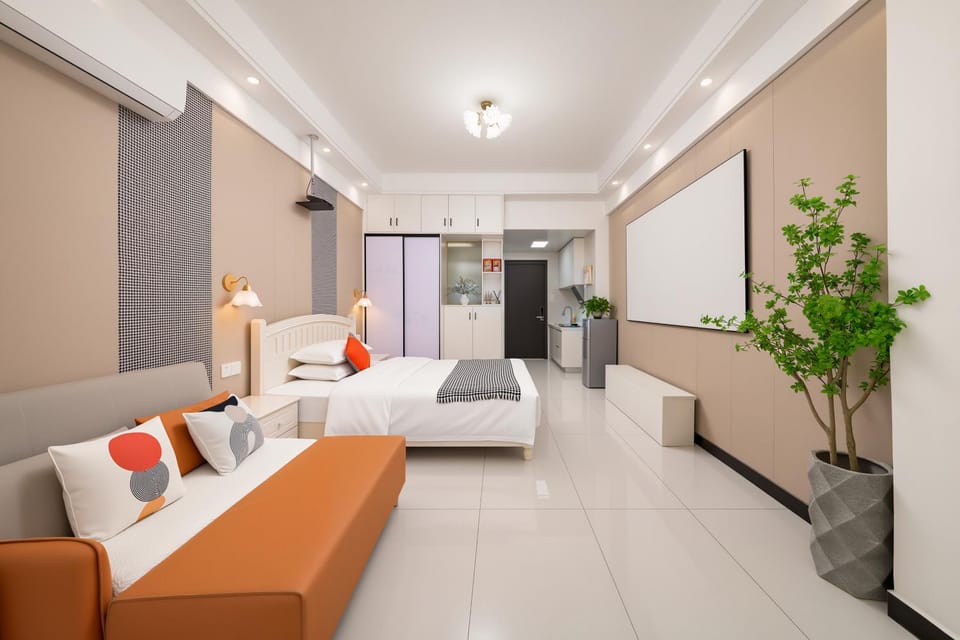 Bed, Living room, Bedroom, air conditioner