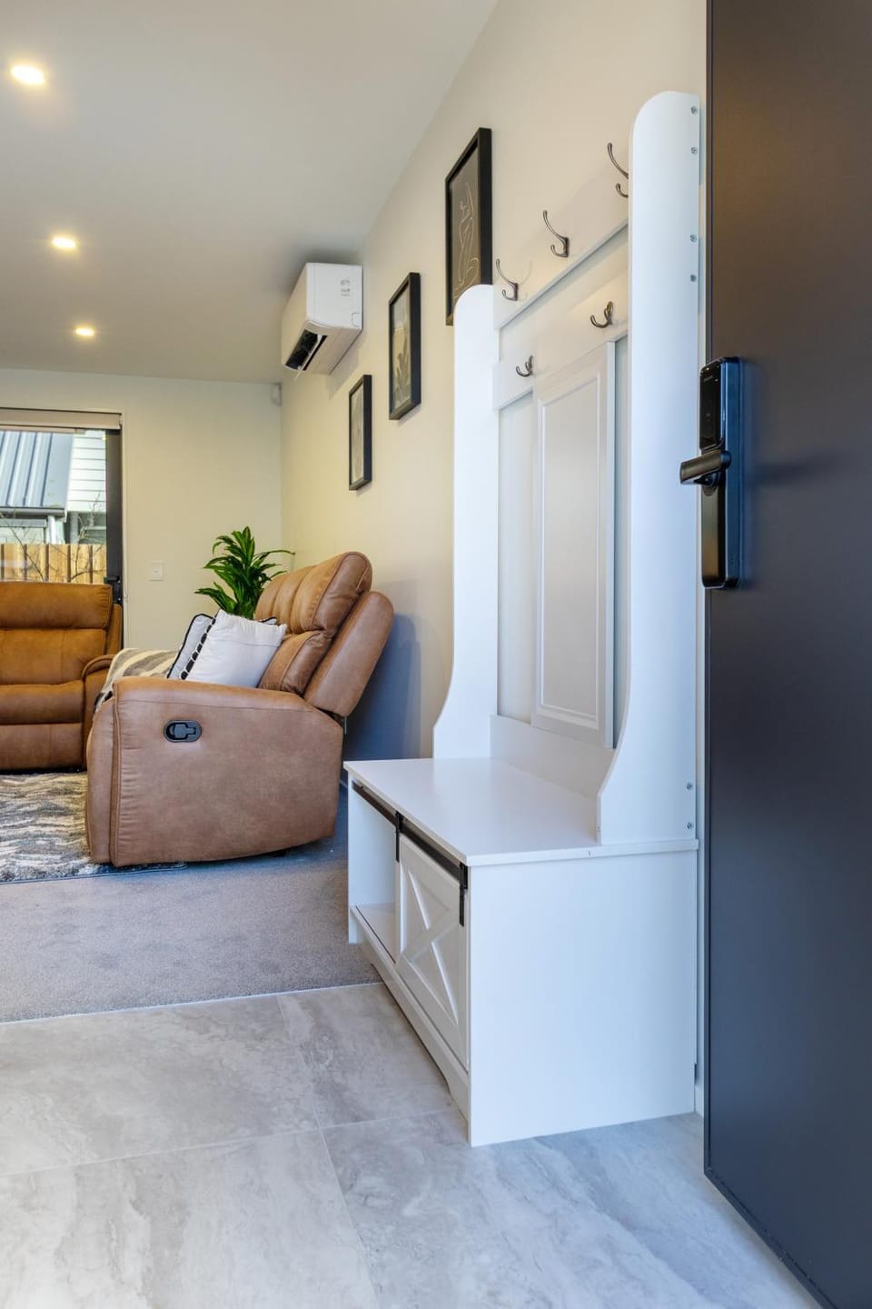 Living room, Seating area, storage, air conditioner