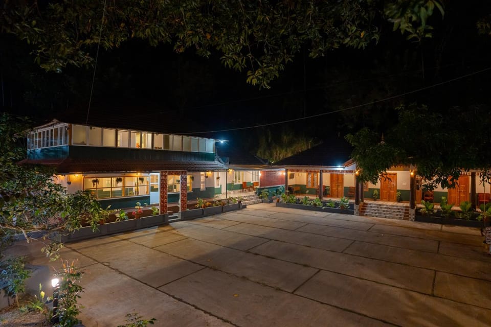 Property building, Night, Garden view