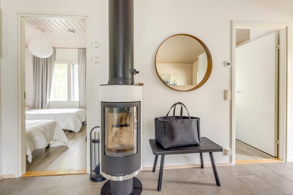 Photo of the whole room, Bedroom, fireplace