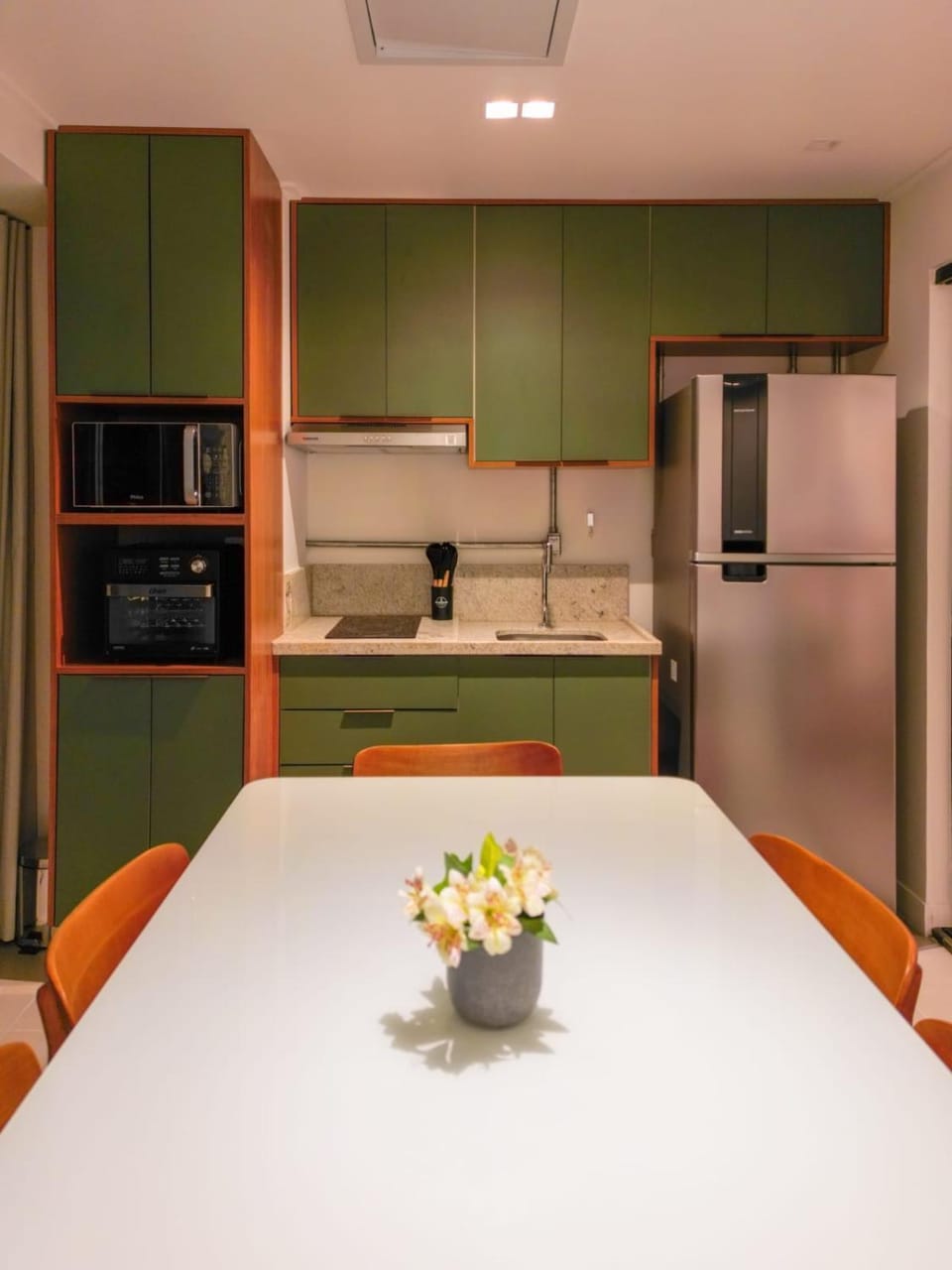 Kitchen or kitchenette, oven, stove