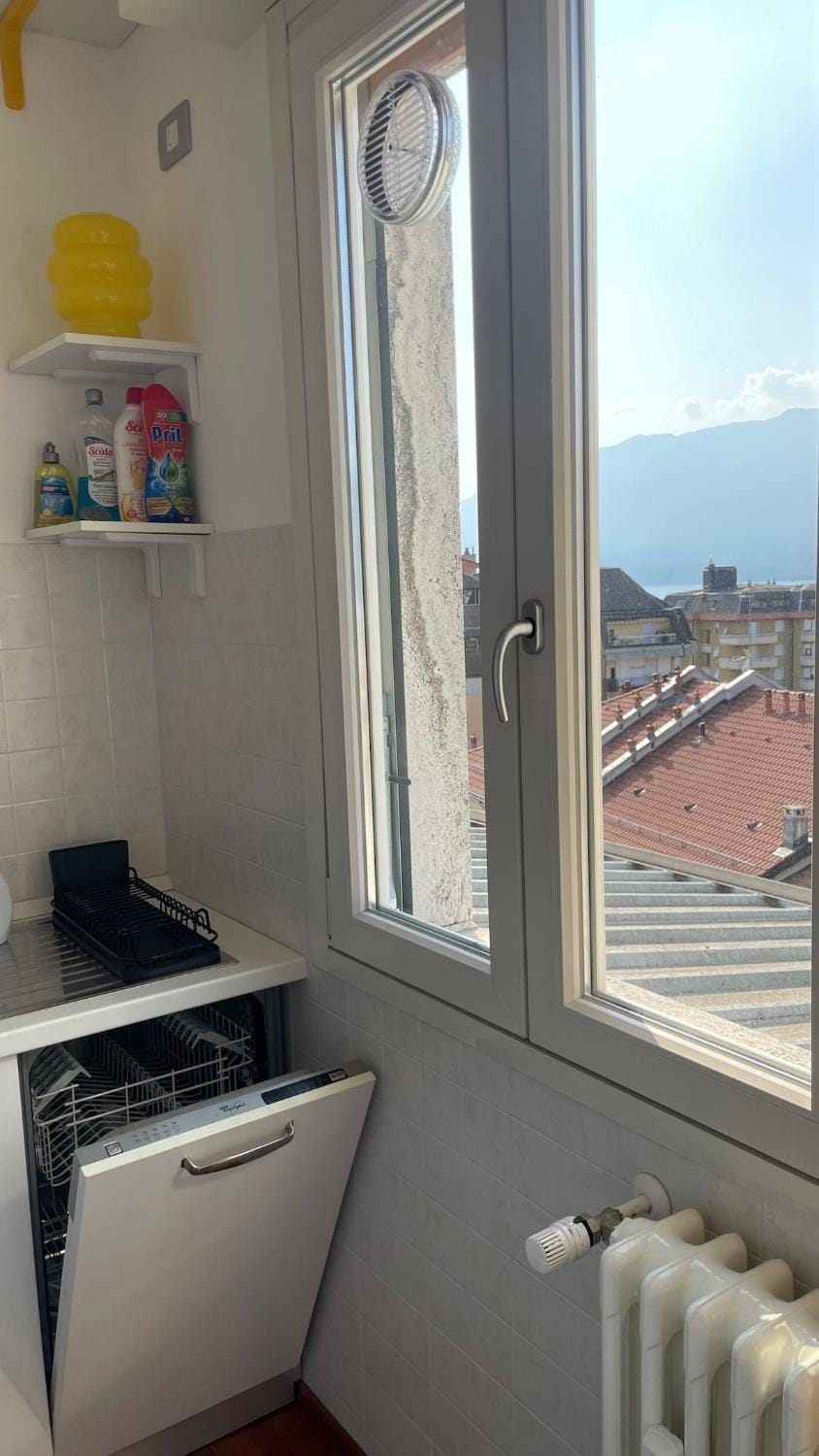Kitchen or kitchenette, dishwasher
