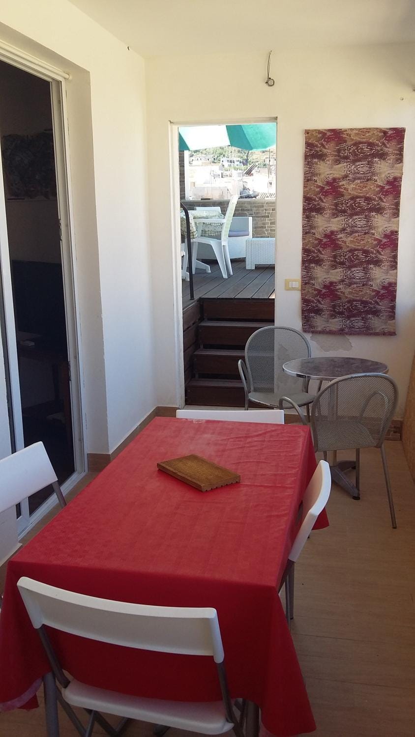 Property building, Patio, Seating area, City view, Mountain view
